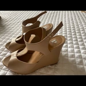 BP nude sandal wedges size 5.5